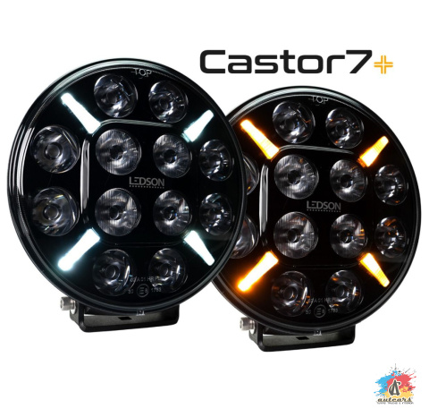 LEDSON Castor7+ Oświetlenie dodatkowe LED 60W z żółto-pomarańczowym / białym światłem pozycyjnym