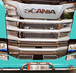 SCANIA R NG Nakładki NIERDZEWNE na GRILL 2